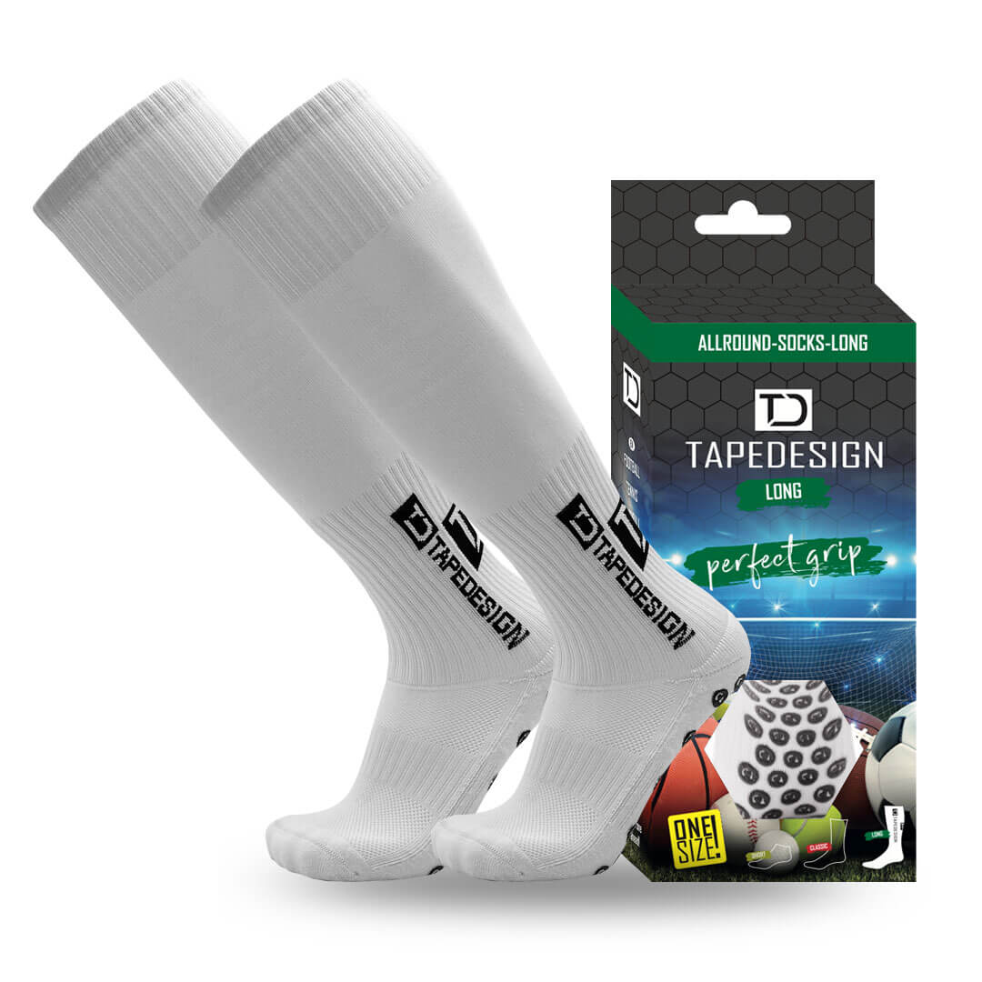 TAPEDESIGN Allround Classic Crew Soccer Grip Sock - White – PASTE Sports  Inc.