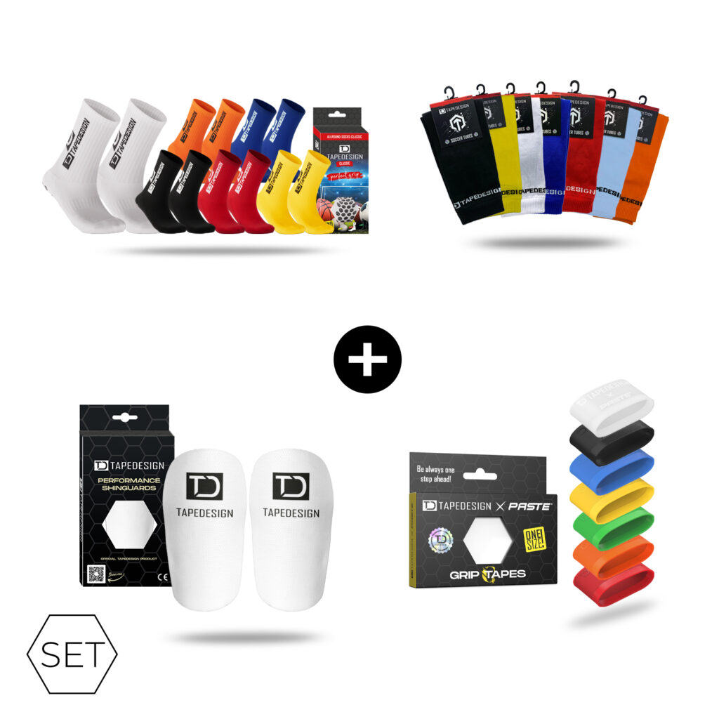 TAPEDESIGN® x PASTE® Set Classic Socks, Shinguards 2.0, Tubes, Grip