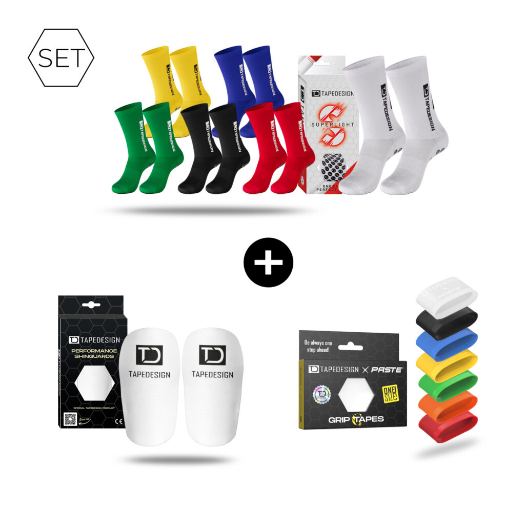 TAPEDESIGN® x PASTE® Set Superlight Socks, Shinguards 2.0, Grip Tapes