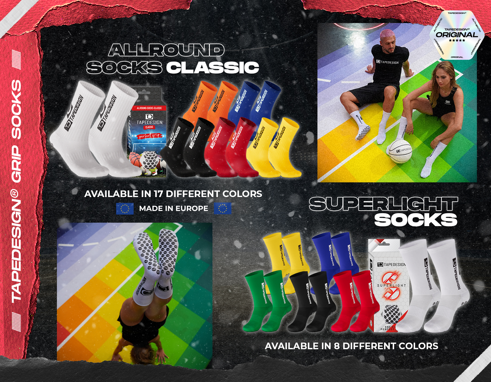 TAPEDESIGN Allround Classic Crew Soccer Grip Sock - Black – PASTE Sports  Inc., paste grip tape foot