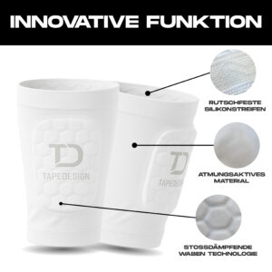 TAPEDESIGN® Shinguards Sleeve KIDS (Blanc)