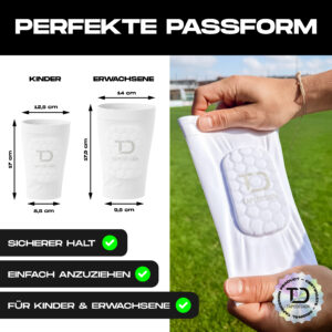 TAPEDESIGN® Shinguards Sleeve KIDS (Blanc)