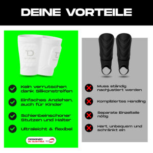 TAPEDESIGN® Shinguards Sleeve KIDS (Blanc)